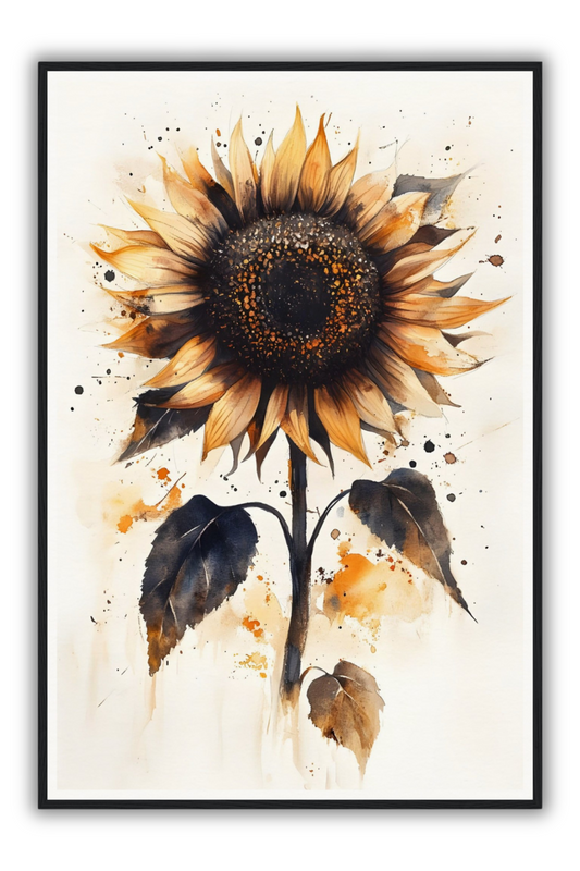 The Midnight Sunflower | Framed Art Print